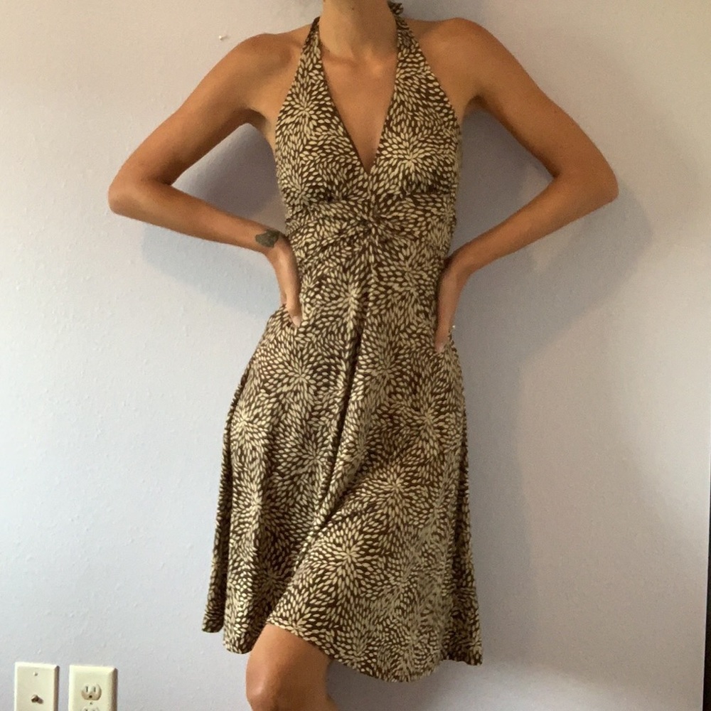Printed halter dress